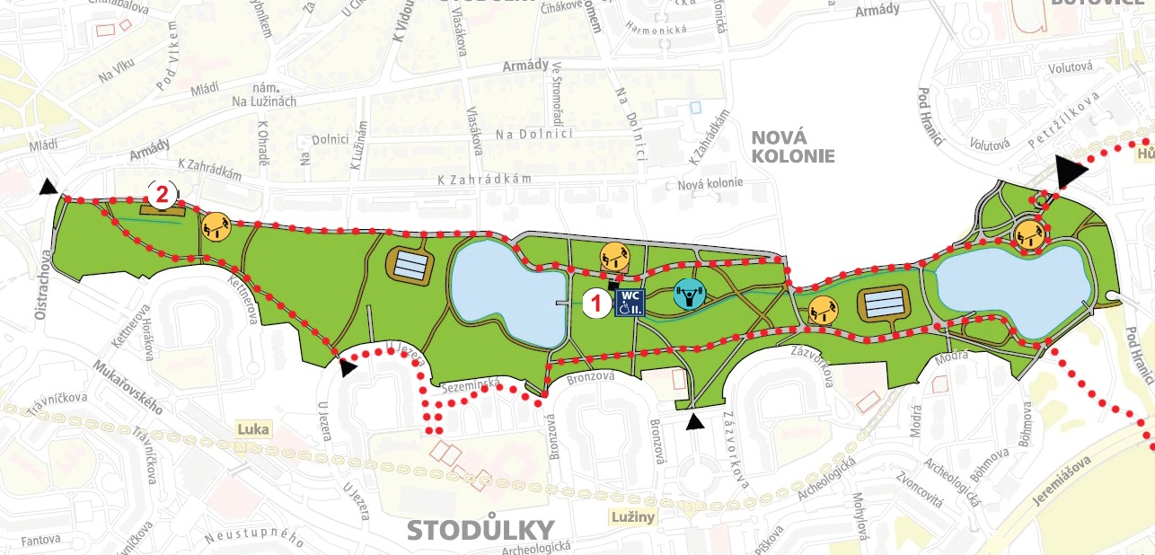 mapa centralni park stodulky